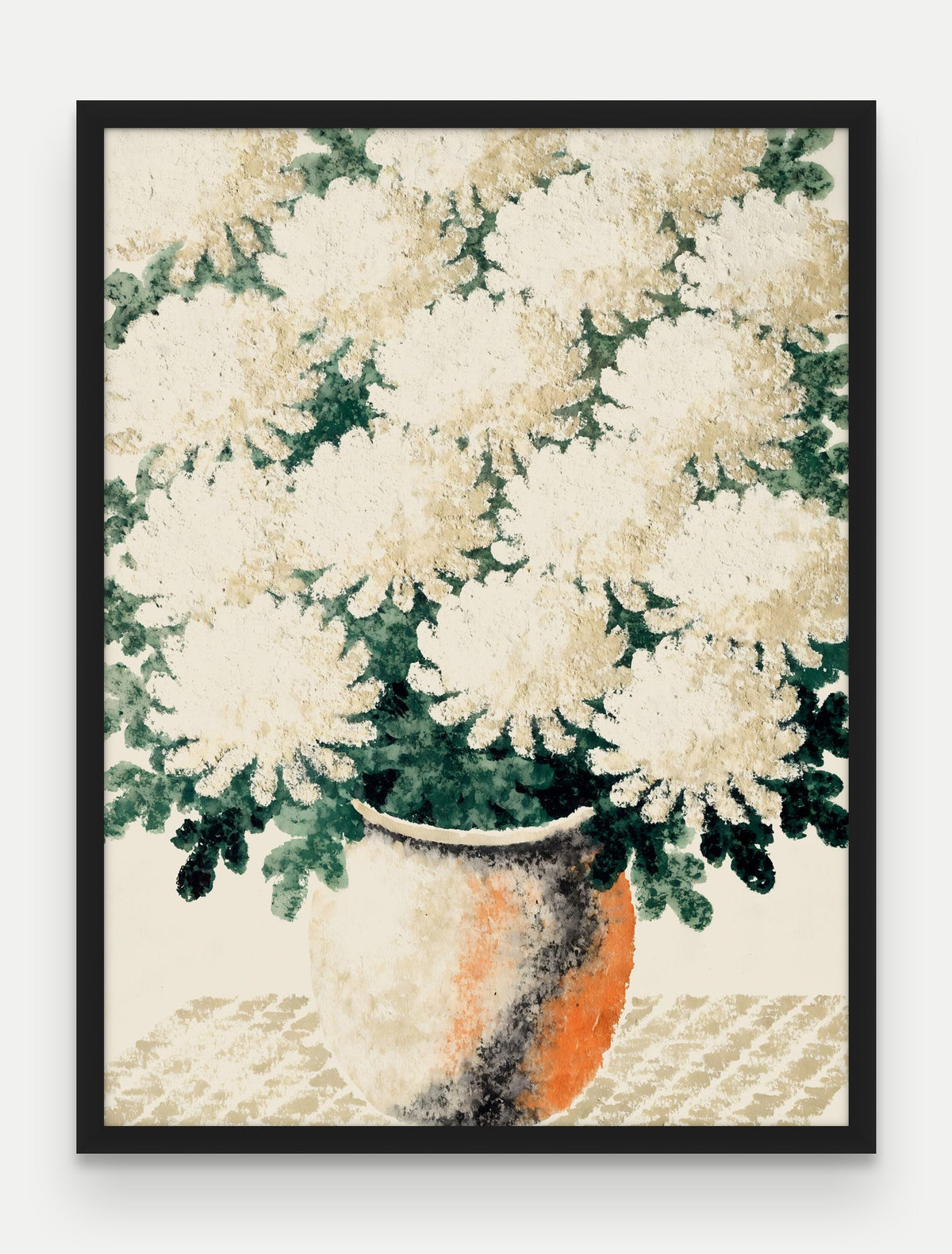 Obraz na płótnie Chryzantemy w ramie, oprawa: drewno czarne, format 60 × 80 cm