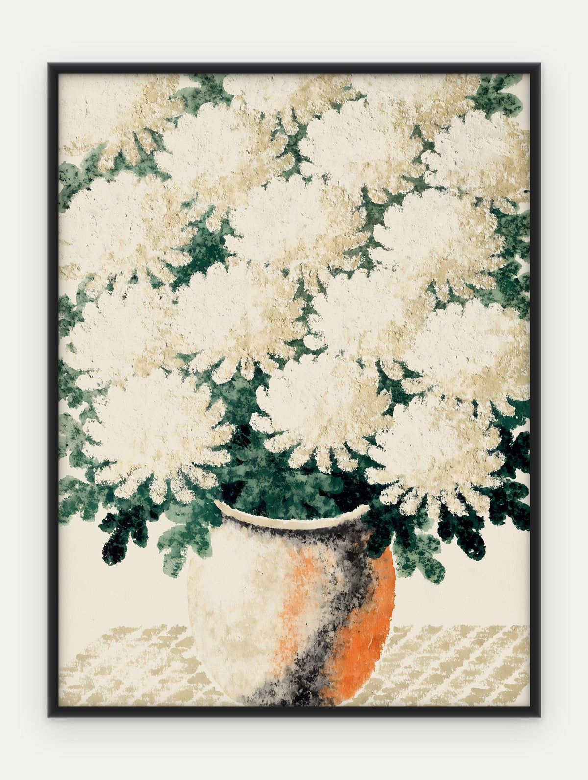 Plakat Chryzantemy w ramie, oprawa: aluminium czarne, format 30 × 40 cm