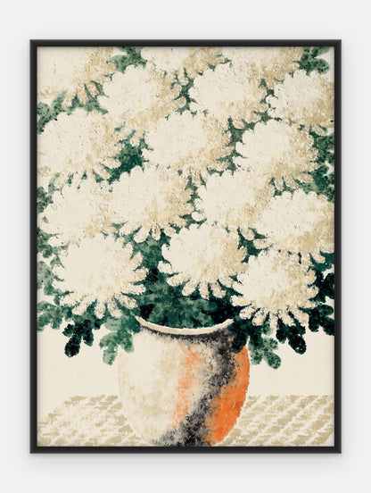 Plakat Chryzantemy w ramie, oprawa: aluminium czarne, format 30 × 40 cm