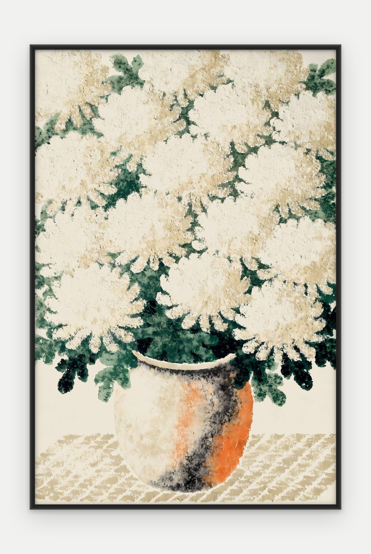 Plakat Chryzantemy w ramie, oprawa: aluminium czarne, format 40 × 60 cm