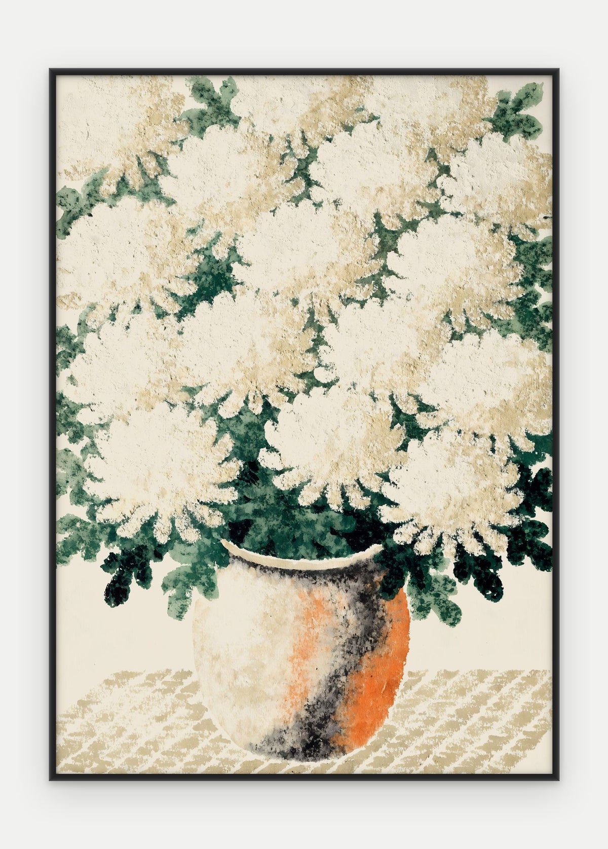 Plakat Chryzantemy w ramie, oprawa: aluminium czarne, format 50 × 70 cm