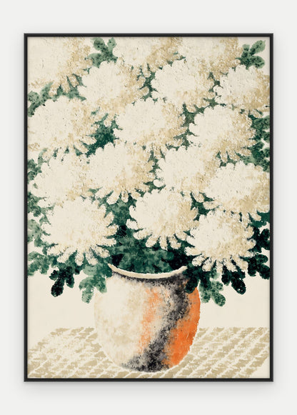 Plakat Chryzantemy w ramie, oprawa: aluminium czarne, format 50 × 70 cm