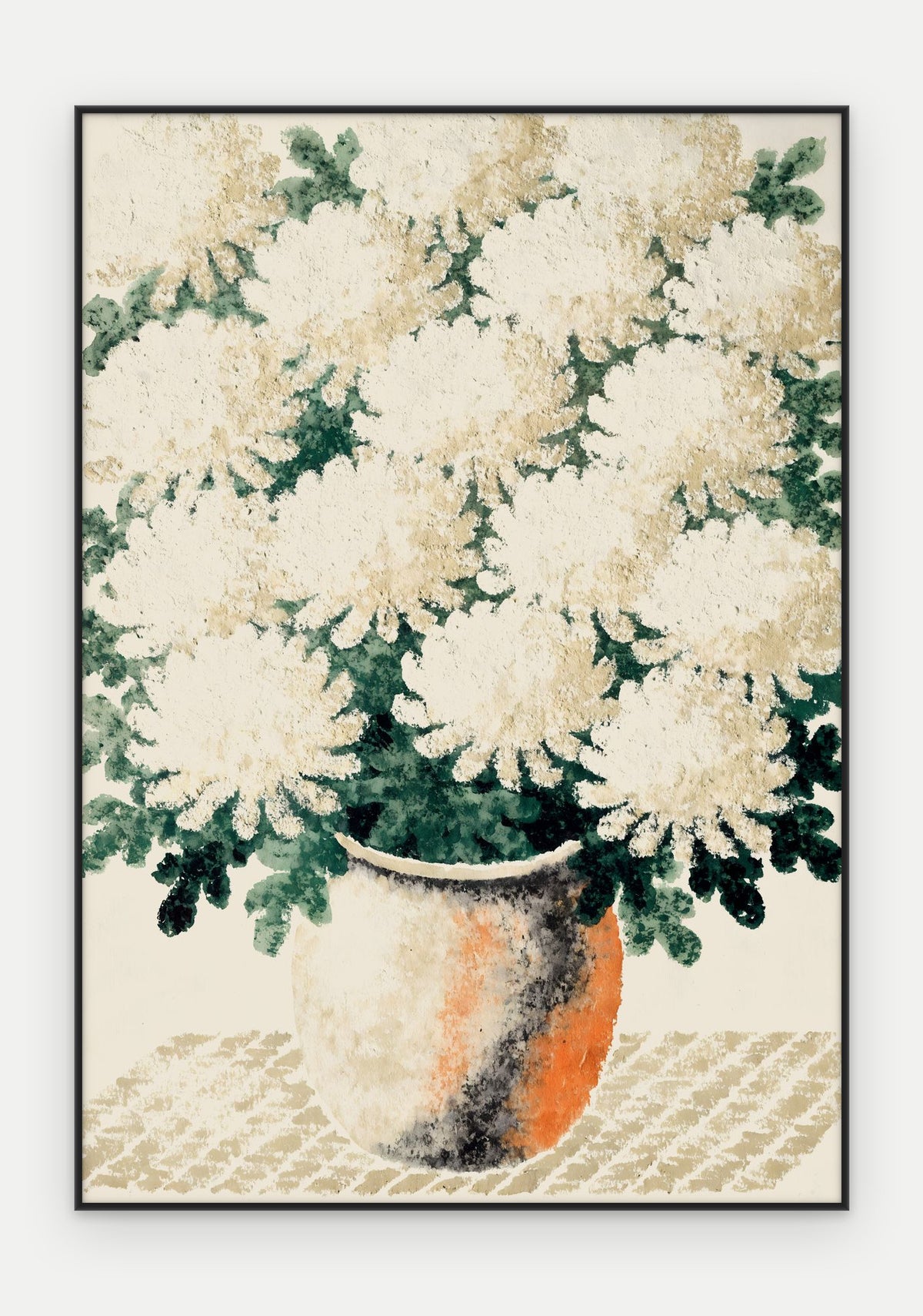 Plakat Chryzantemy w ramie, oprawa: aluminium czarne, format 70 × 100 cm