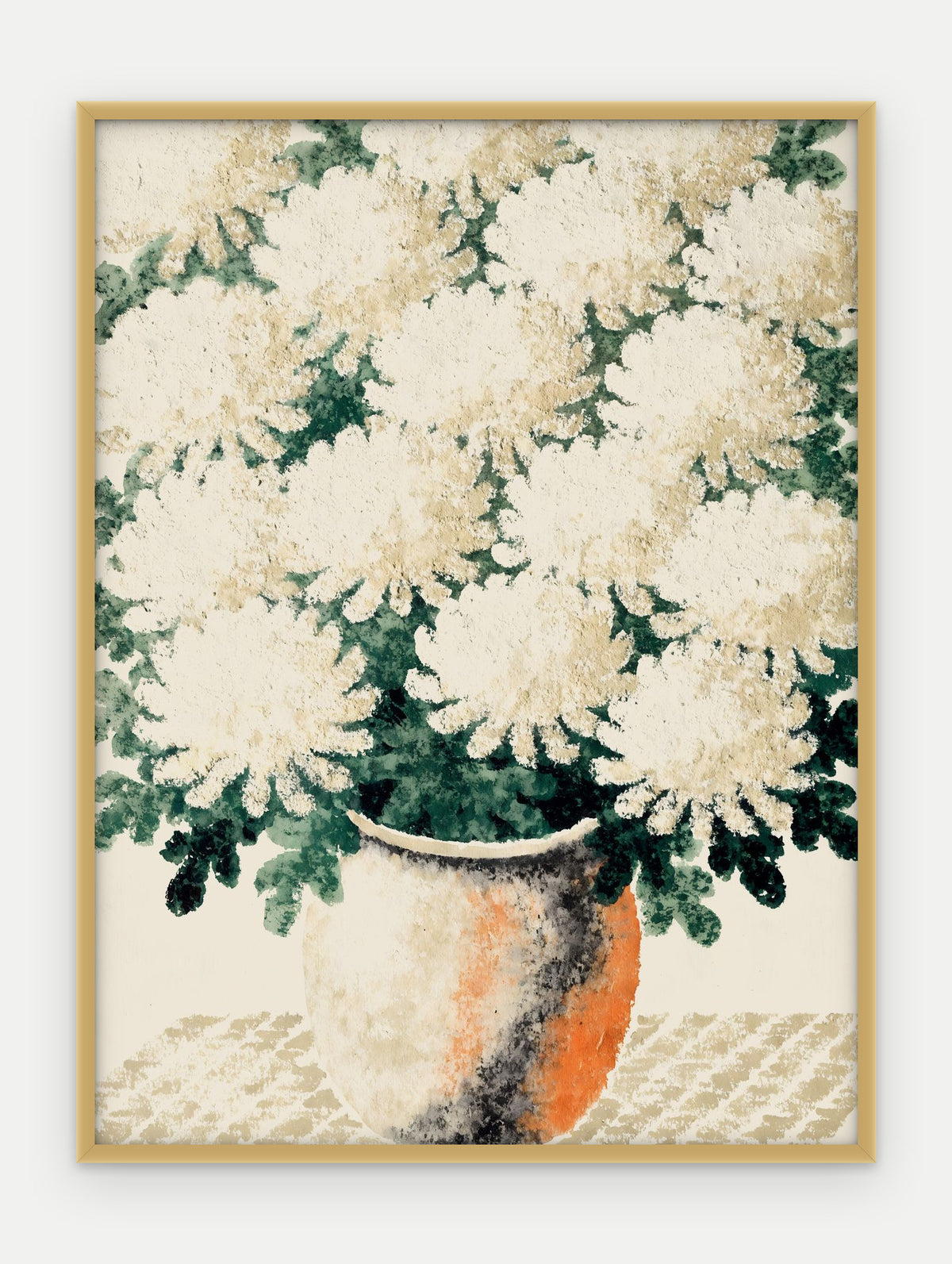 Plakat Chryzantemy w ramie, oprawa: aluminium złote, format 30 × 40 cm