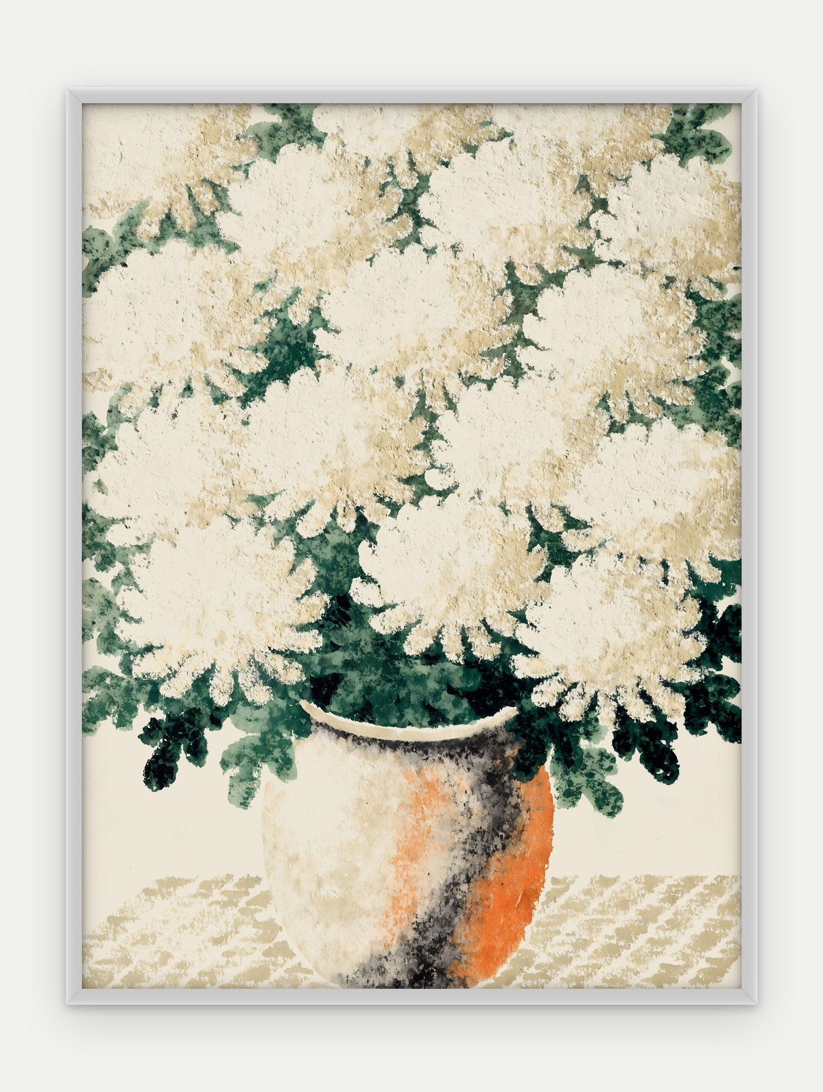 Plakat Chryzantemy w ramie, oprawa: aluminium srebrne, format 30 × 40 cm