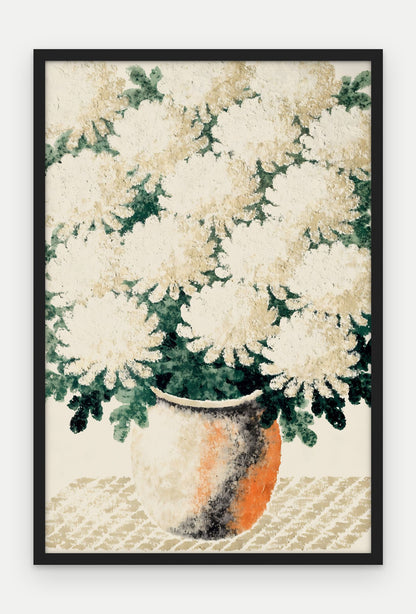 Plakat Chryzantemy w ramie, oprawa: drewno czarne, format 40 × 60 cm