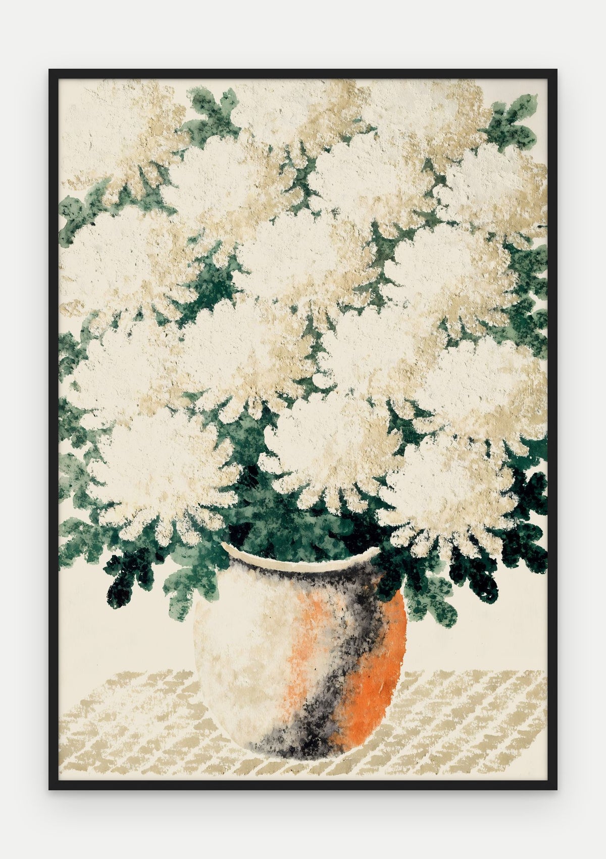 Plakat Chryzantemy w ramie, oprawa: drewno czarne, format 70 × 100 cm