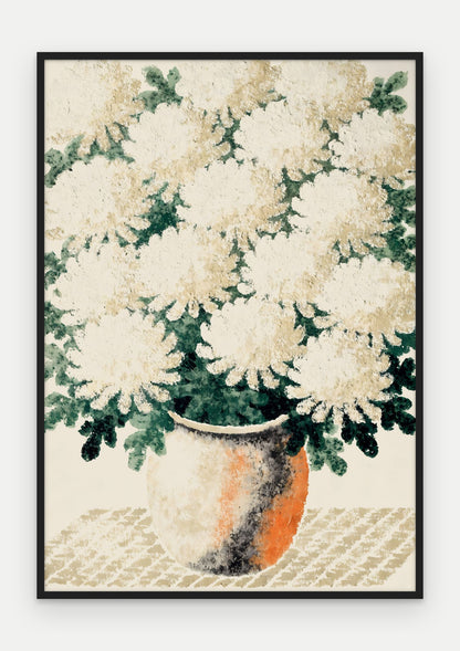 Plakat Chryzantemy w ramie, oprawa: drewno czarne, format 70 × 100 cm