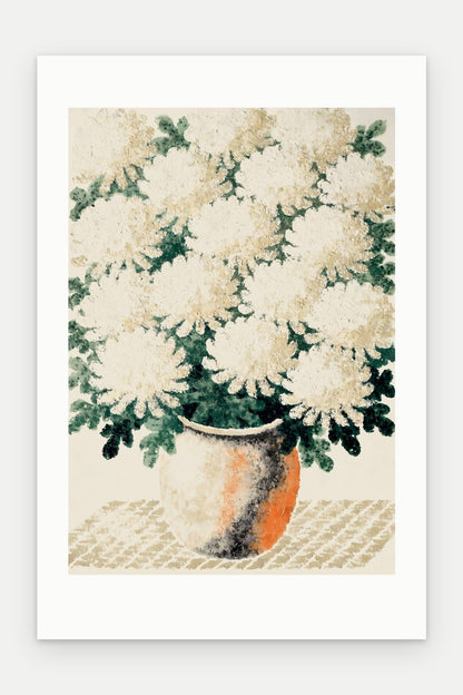Plakat Chryzantemy bez oprawy, z passe-partout, format 40 × 60 cm