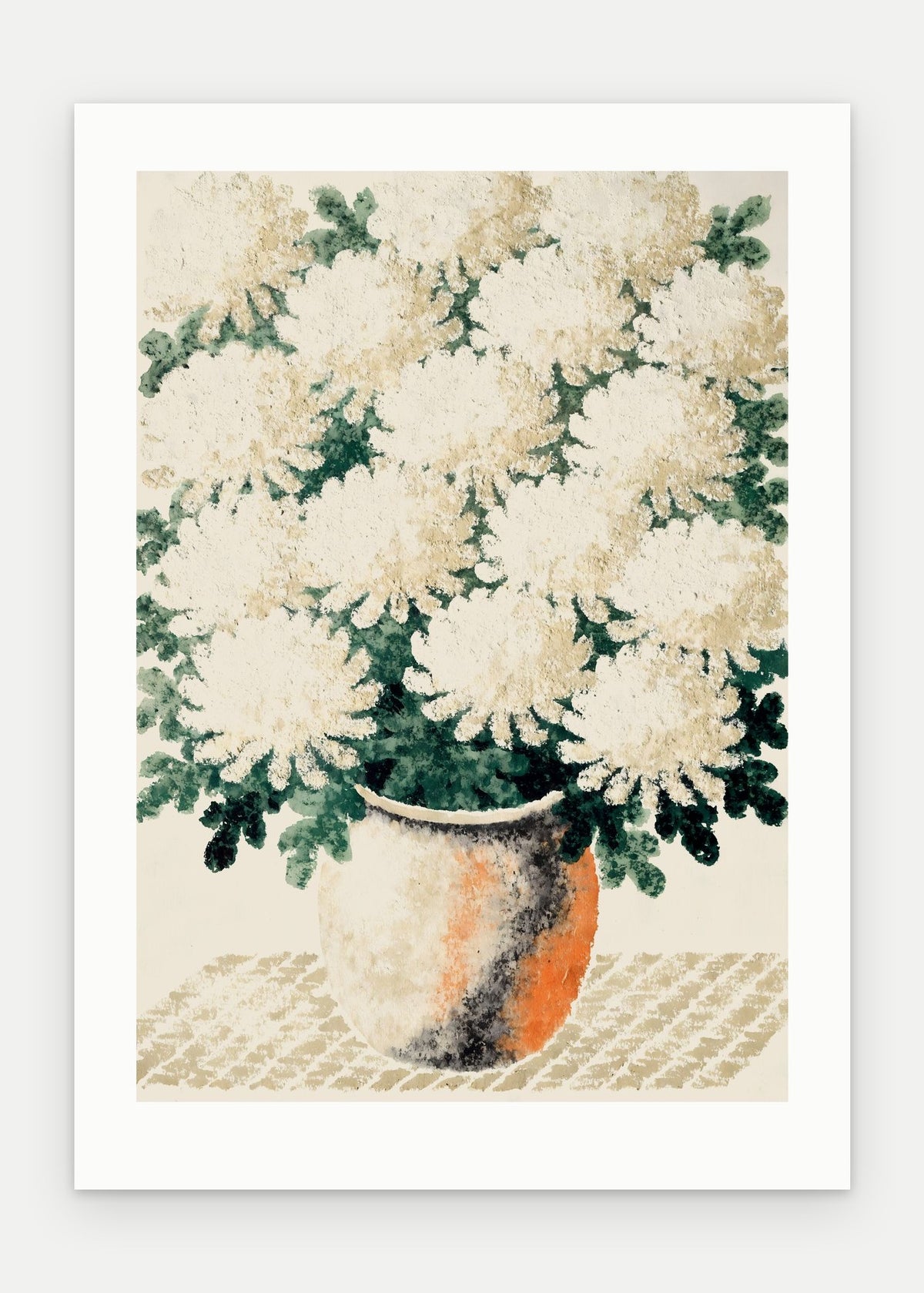 Plakat Chryzantemy bez oprawy, z passe-partout, format 50 × 70 cm