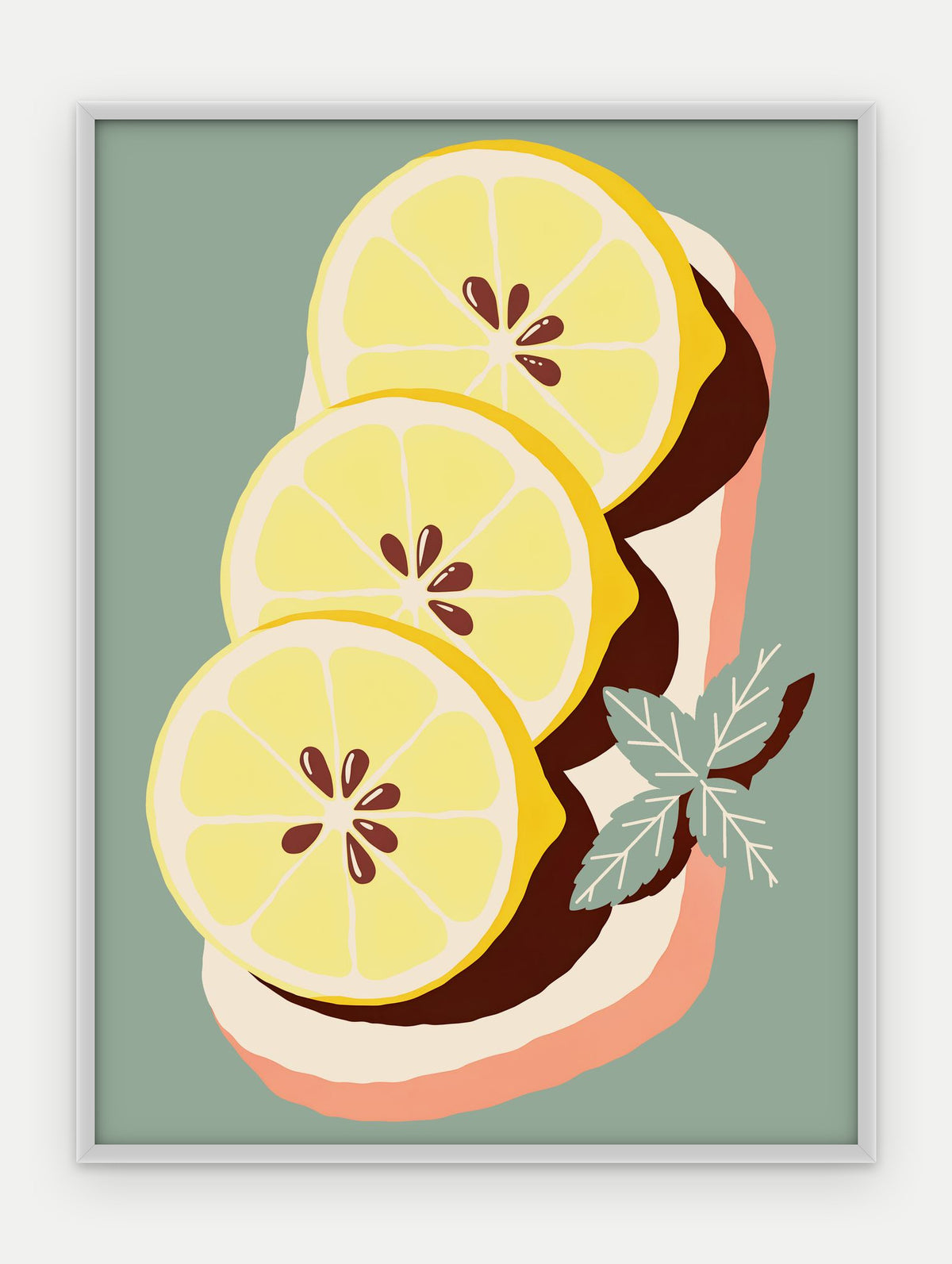 Plakat Cytryny na desce w ramie, oprawa: aluminium srebrne, format 30 × 40 cm