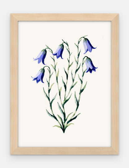 Plakat Dzwonek w ramie, oprawa: drewno naturalne, format 30 × 40 cm