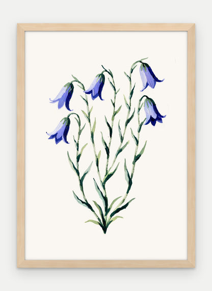 Plakat Dzwonek w ramie, oprawa: drewno naturalne, format 50 × 70 cm