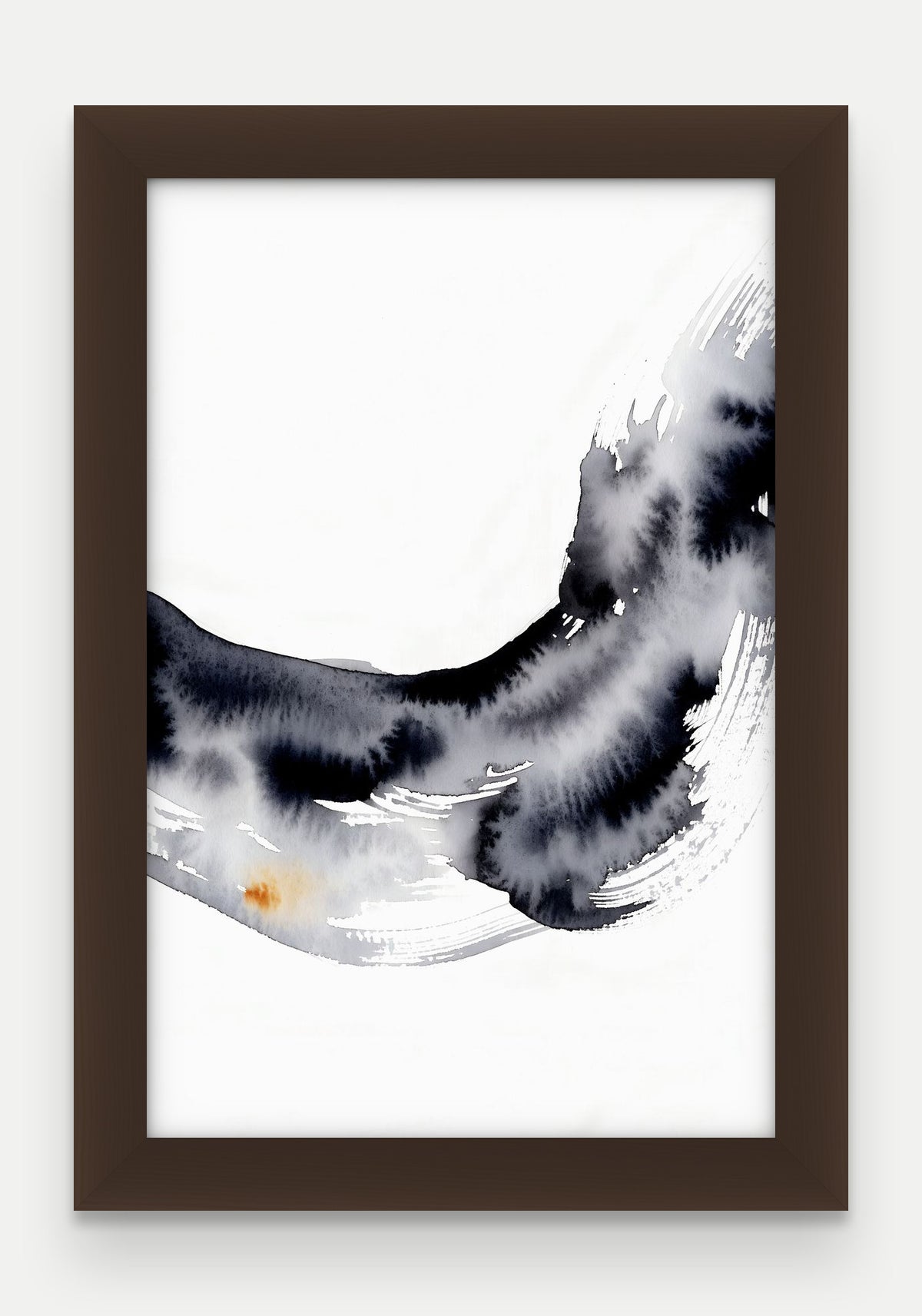 Obraz na płótnie Fala w ramie, oprawa: drewno brązowe, format 20 × 30 cm