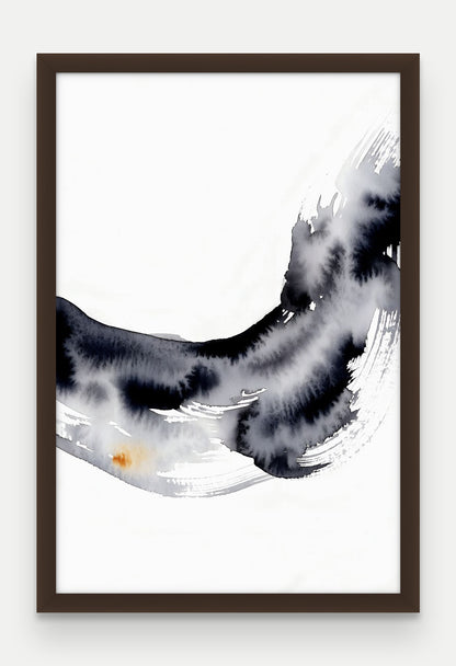 Obraz na płótnie Fala w ramie, oprawa: drewno brązowe, format 40 × 60 cm