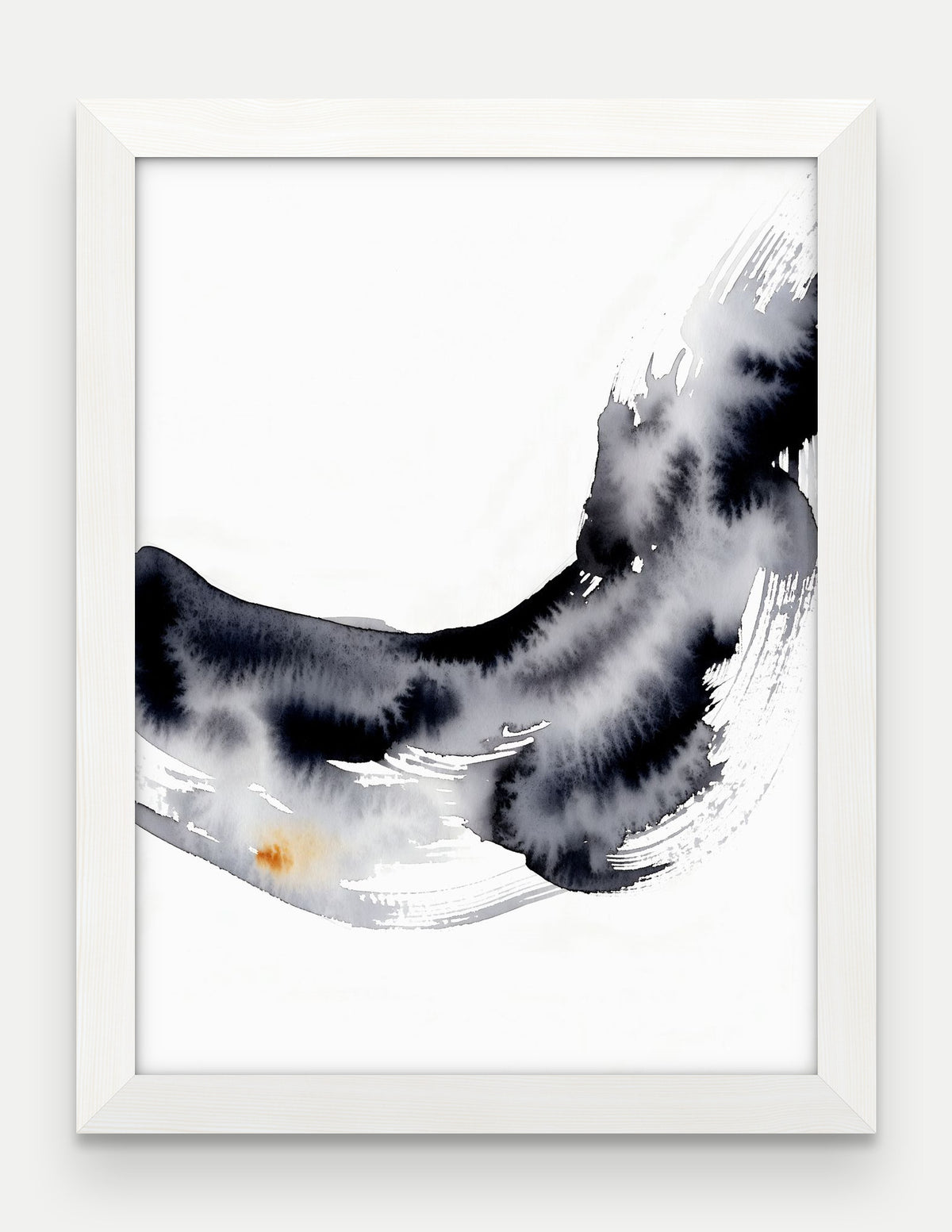 Obraz na płótnie Fala w ramie, oprawa: drewno białe, format 30 × 40 cm