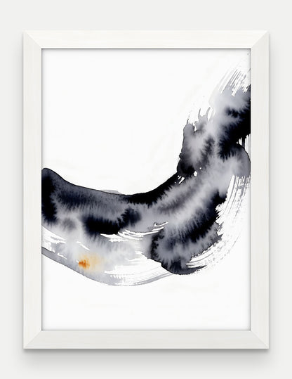 Obraz na płótnie Fala w ramie, oprawa: drewno białe, format 30 × 40 cm