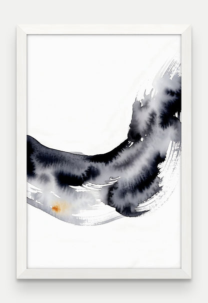 Obraz na płótnie Fala w ramie, oprawa: drewno białe, format 40 × 60 cm