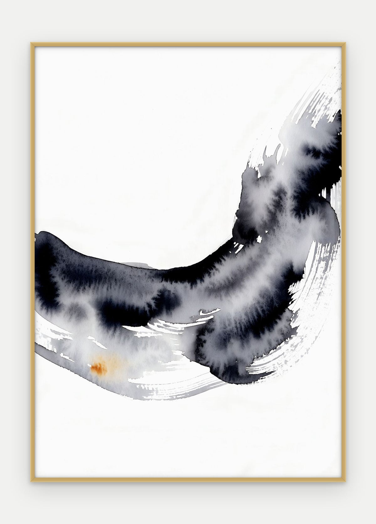 Plakat Fala w ramie, oprawa: aluminium złote, format 50 × 70 cm