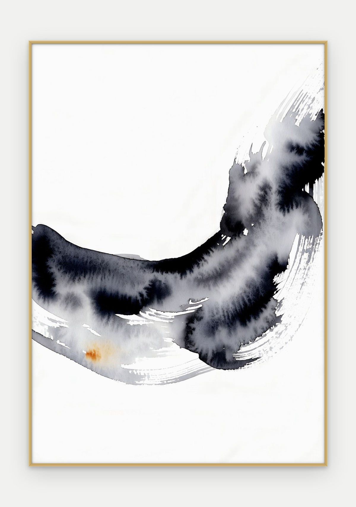 Plakat Fala w ramie, oprawa: aluminium złote, format 70 × 100 cm