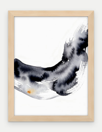 Plakat Fala w ramie, oprawa: drewno naturalne, format 30 × 40 cm