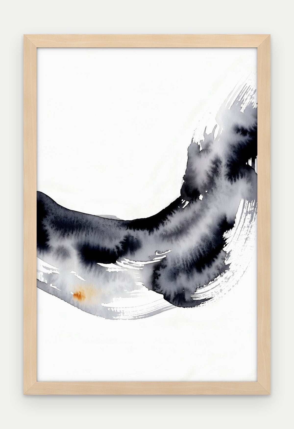 Plakat Fala w ramie, oprawa: drewno naturalne, format 40 × 60 cm