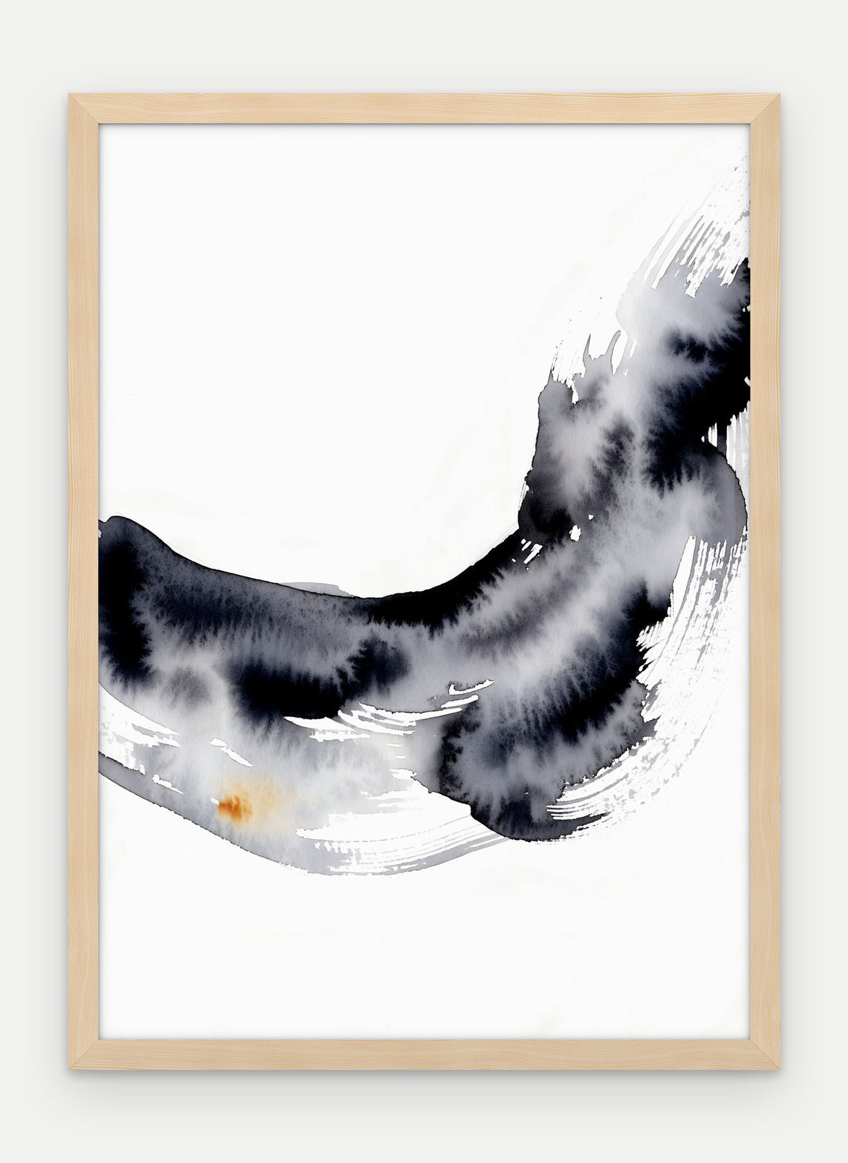 Plakat Fala w ramie, oprawa: drewno naturalne, format 50 × 70 cm