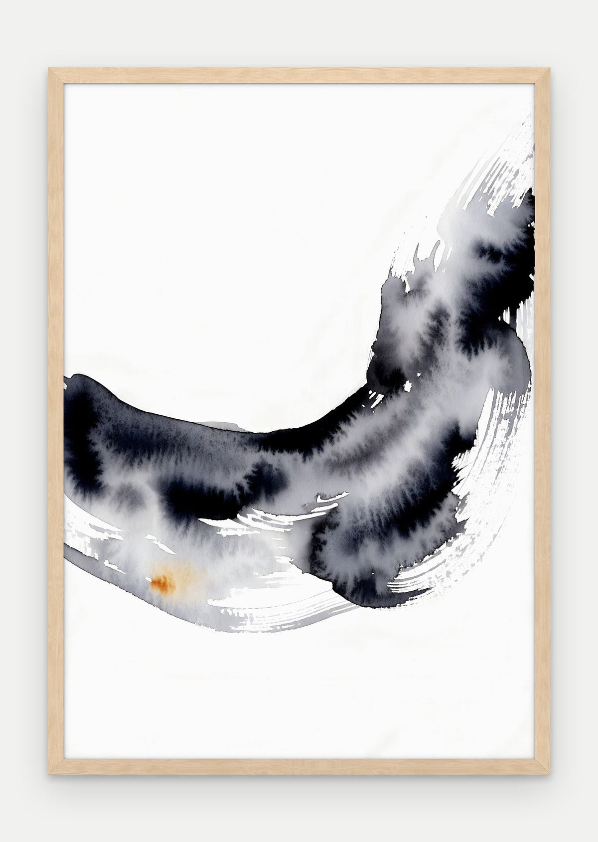 Plakat Fala w ramie, oprawa: drewno naturalne, format 70 × 100 cm