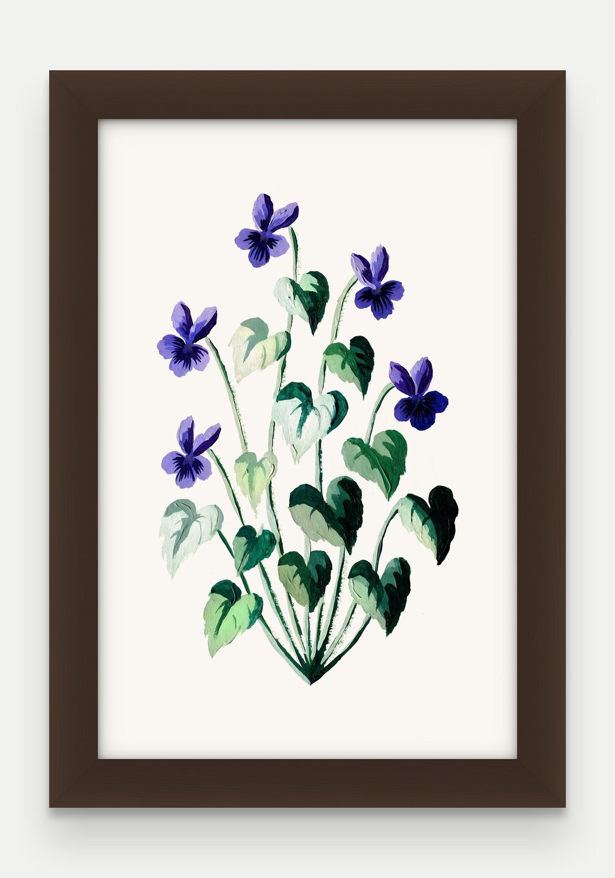 Obraz na płótnie Fiołek wonny w ramie, oprawa: drewno brązowe, format 20 × 30 cm