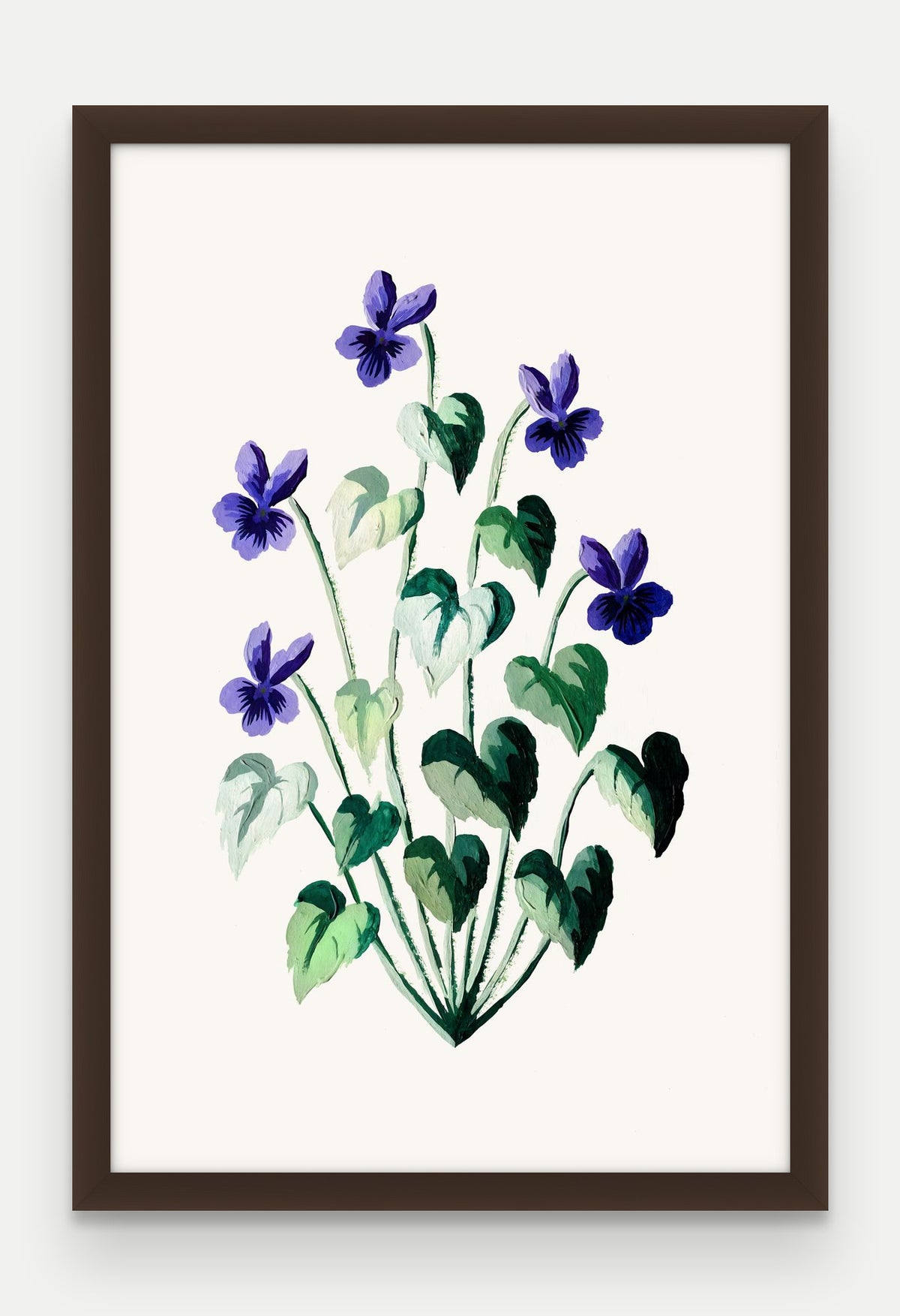 Obraz na płótnie Fiołek wonny w ramie, oprawa: drewno brązowe, format 40 × 60 cm