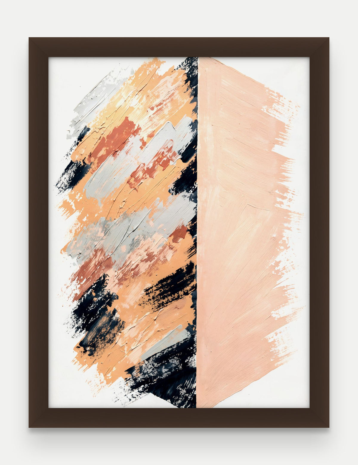 Obraz na płótnie Granica w ramie, oprawa: drewno brązowe, format 30 × 40 cm