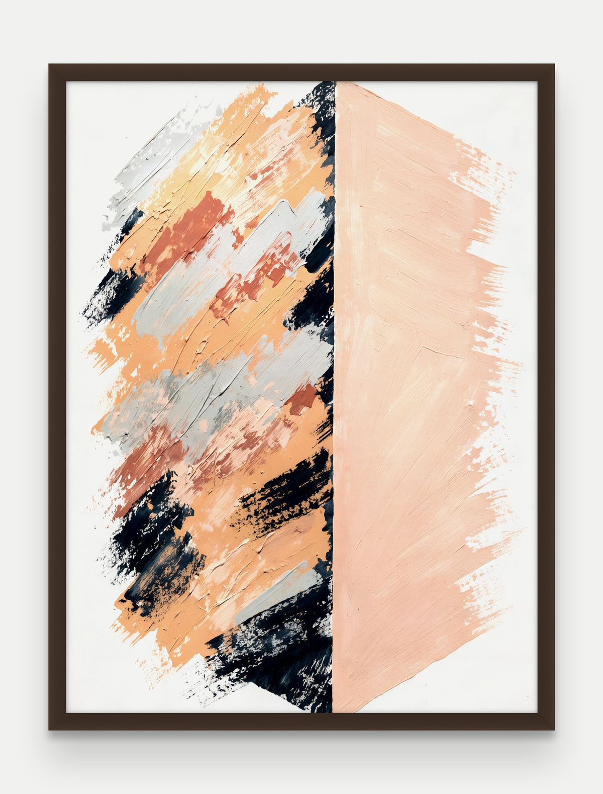 Obraz na płótnie Granica w ramie, oprawa: drewno brązowe, format 60 × 80 cm