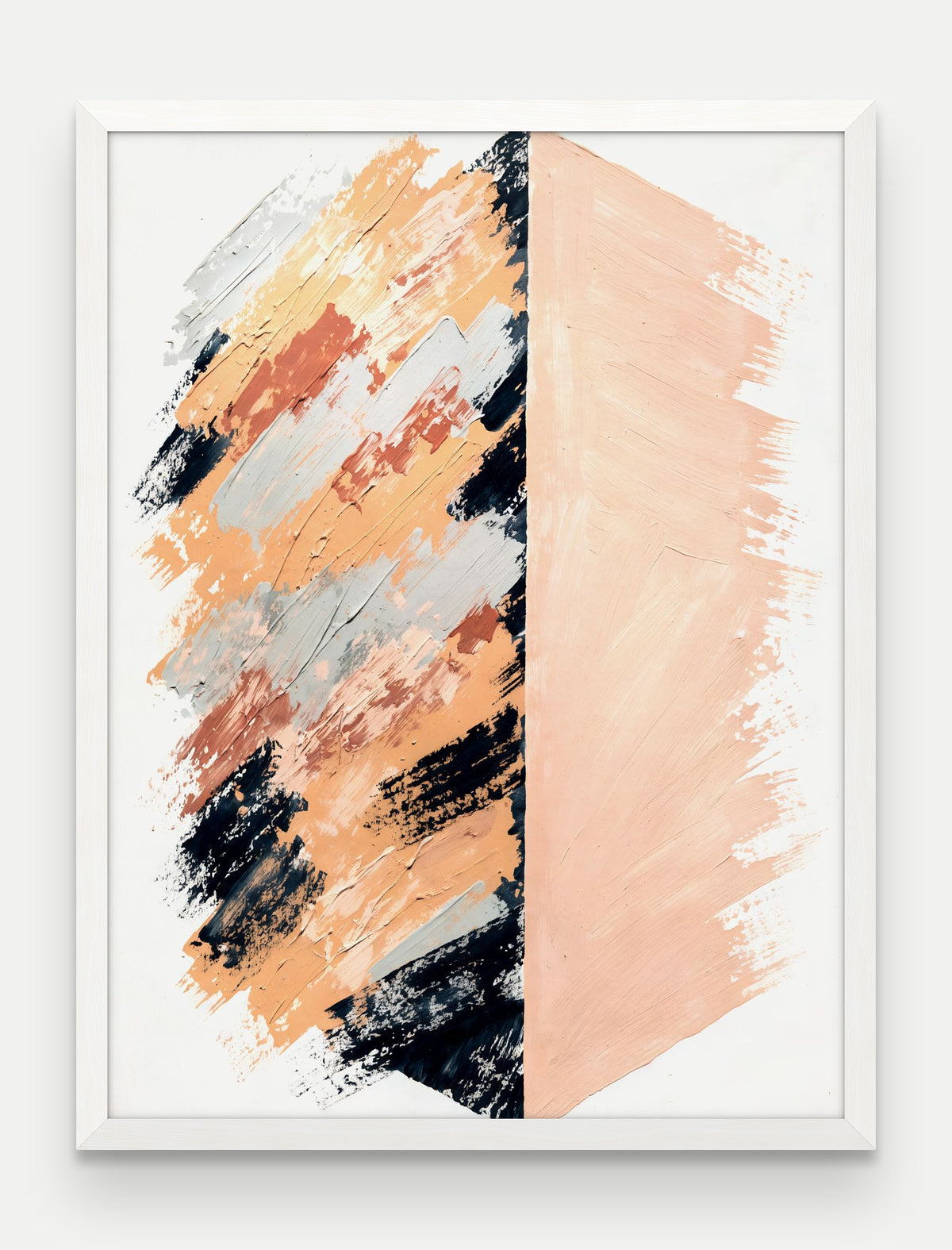 Obraz na płótnie Granica w ramie, oprawa: drewno białe, format 60 × 80 cm