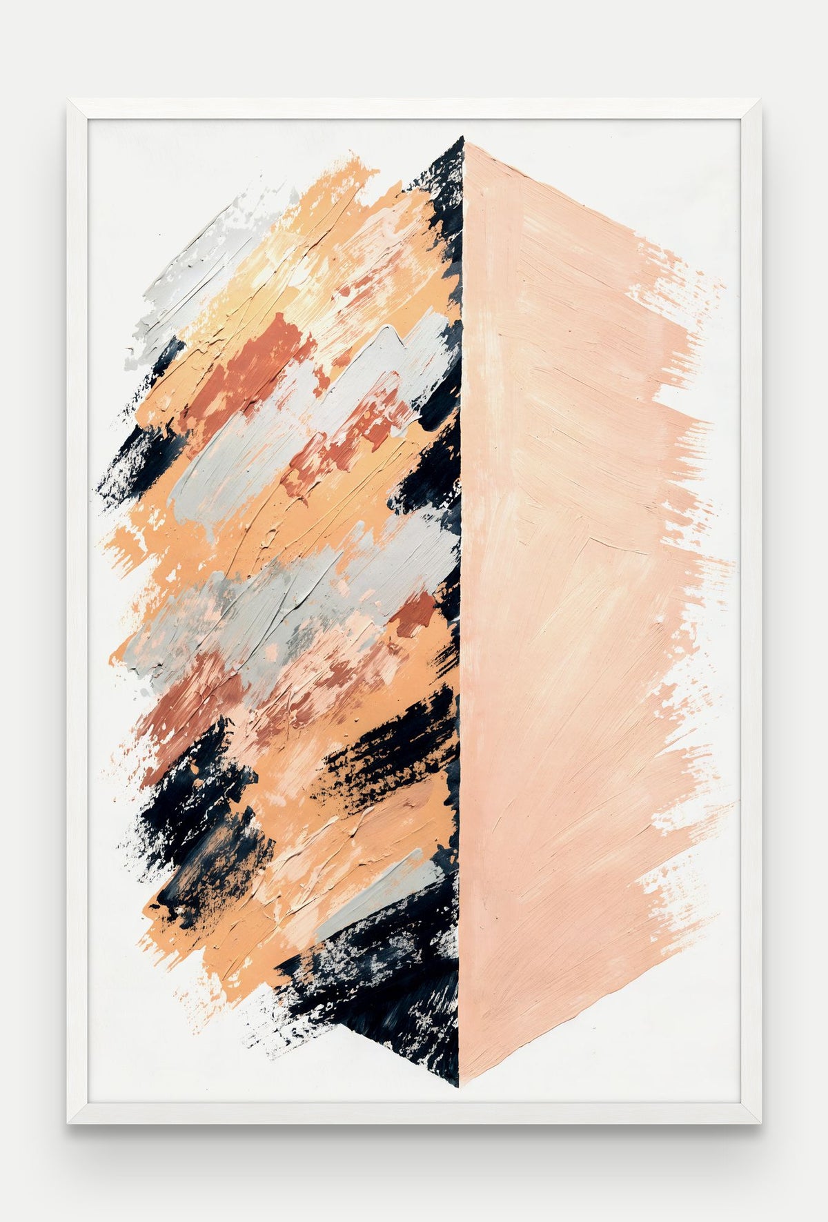 Obraz na płótnie Granica w ramie, oprawa: drewno białe, format 80 × 120 cm