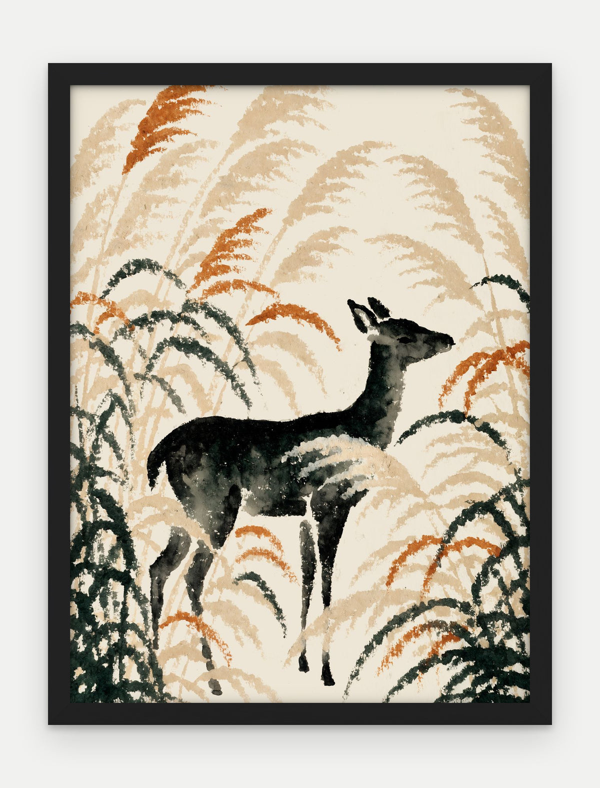 Plakat Jeleń w ramie, oprawa: drewno czarne, format 30 × 40 cm