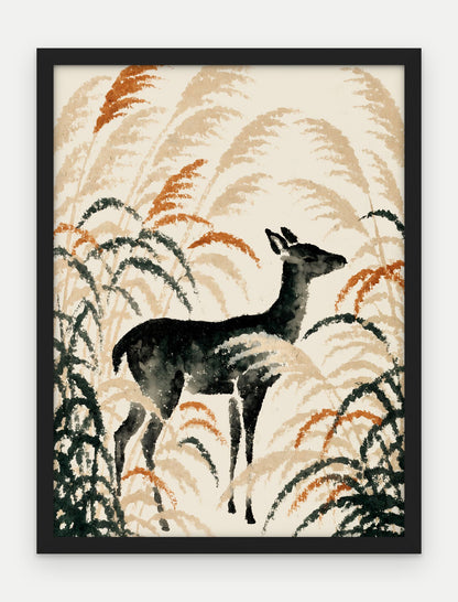 Plakat Jeleń w ramie, oprawa: drewno czarne, format 30 × 40 cm