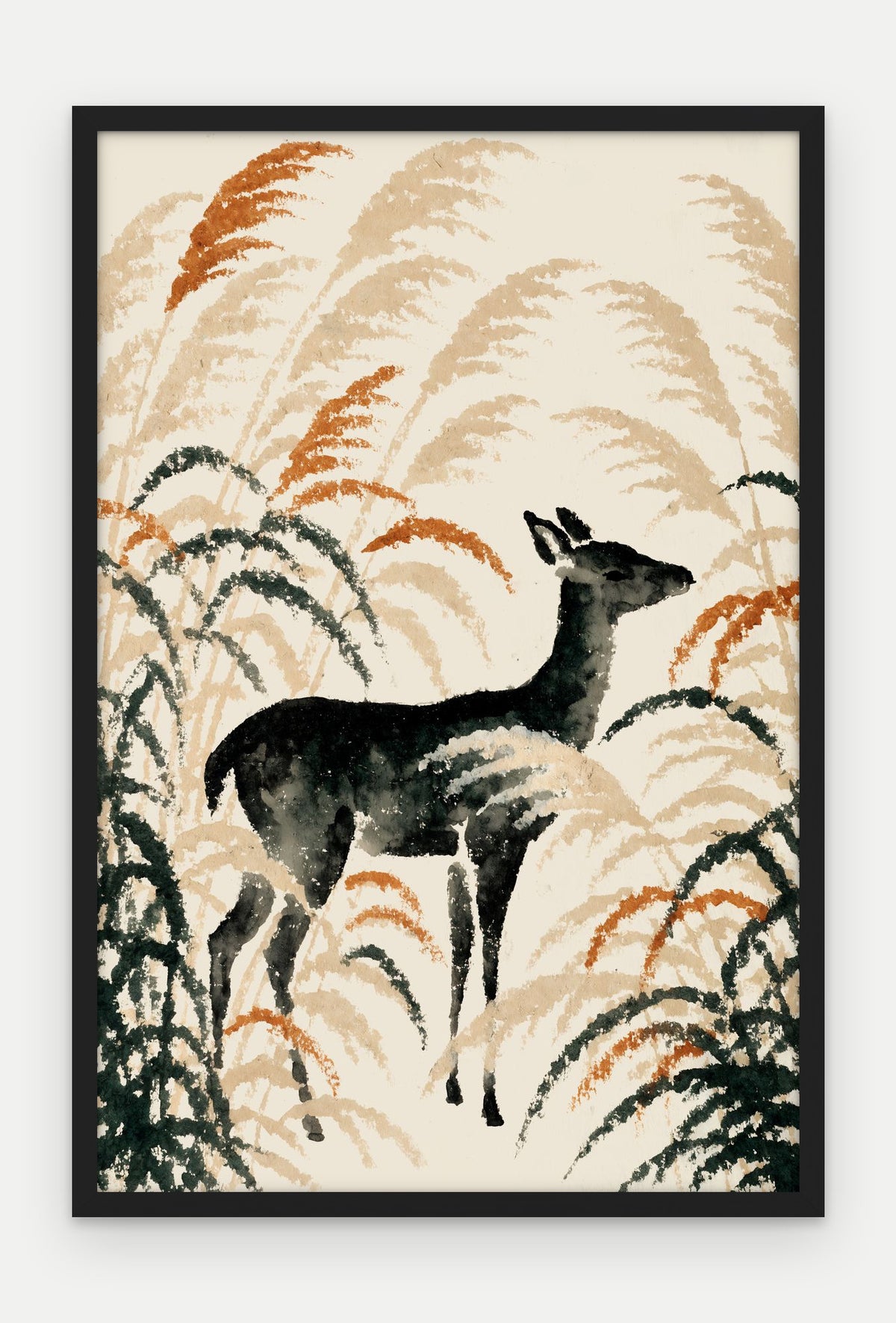 Plakat Jeleń w ramie, oprawa: drewno czarne, format 40 × 60 cm