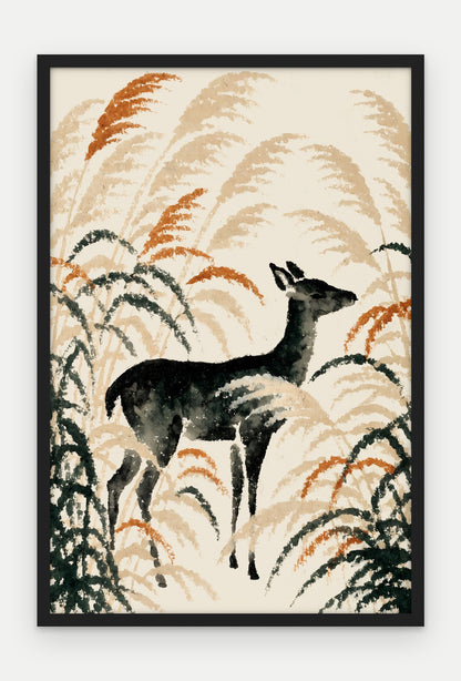 Plakat Jeleń w ramie, oprawa: drewno czarne, format 40 × 60 cm