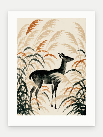Plakat Jeleń bez oprawy, z passe-partout, format 30 × 40 cm