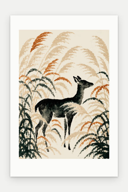 Plakat Jeleń bez oprawy, z passe-partout, format 40 × 60 cm