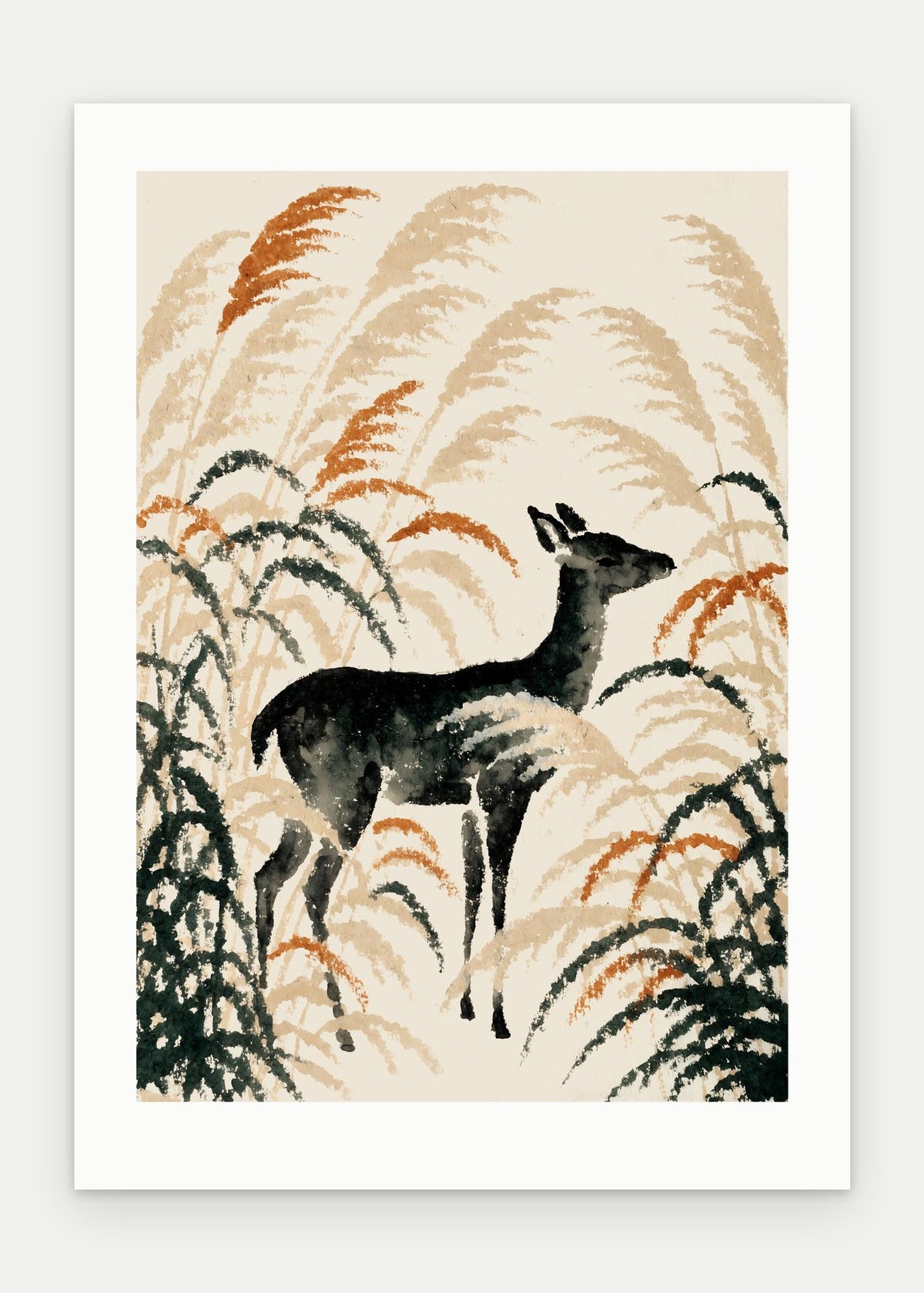 Plakat Jeleń bez oprawy, z passe-partout, format 50 × 70 cm