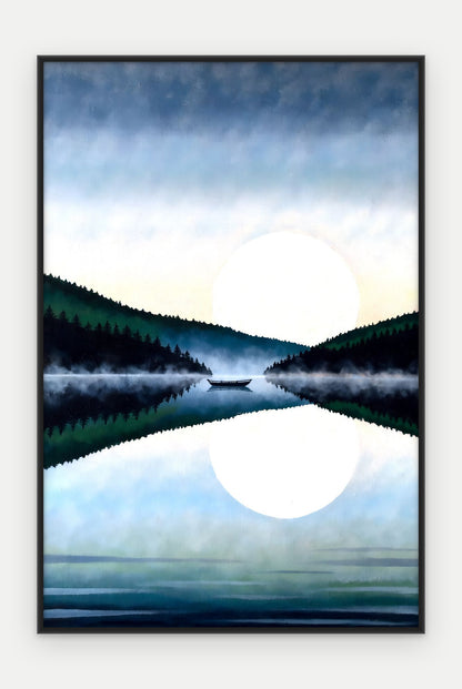 Plakat Jezioro w ramie, oprawa: aluminium czarne, format 40 × 60 cm