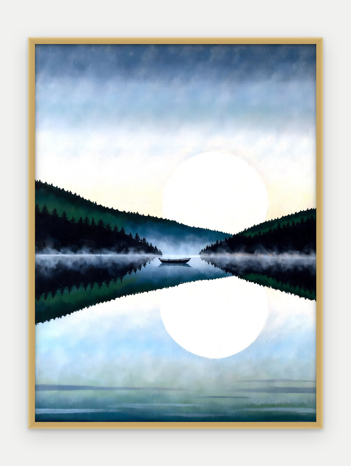 Plakat Jezioro w ramie, oprawa: aluminium złote, format 30 × 40 cm