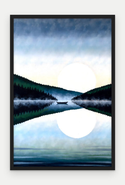 Plakat Jezioro w ramie, oprawa: drewno czarne, format 40 × 60 cm