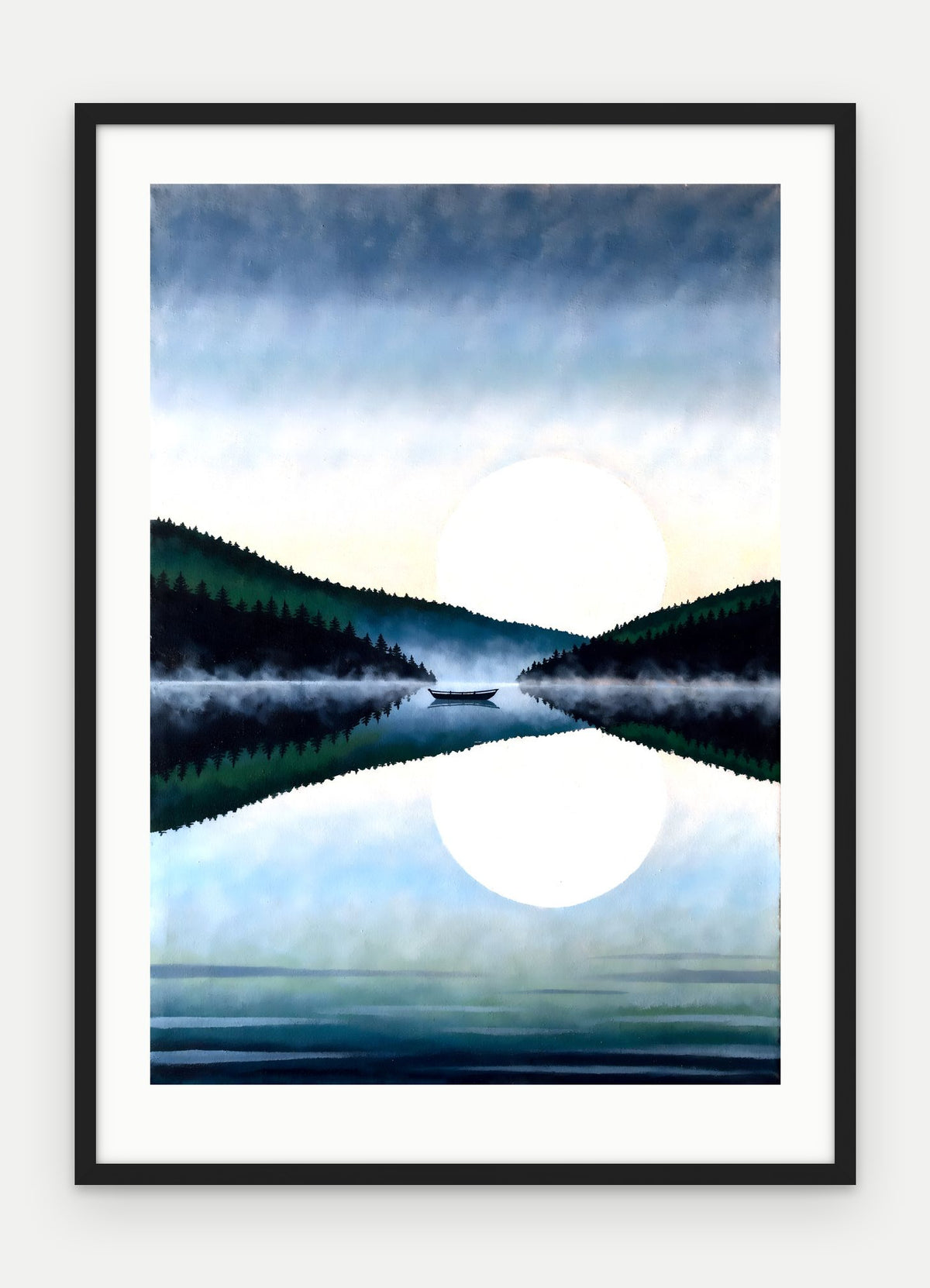 Plakat Jezioro w ramie, oprawa: drewno czarne, z passe-partout, format 50 × 70 cm