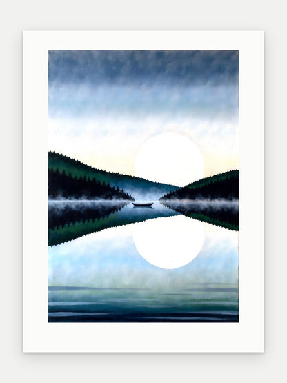 Plakat Jezioro bez oprawy, z passe-partout, format 30 × 40 cm