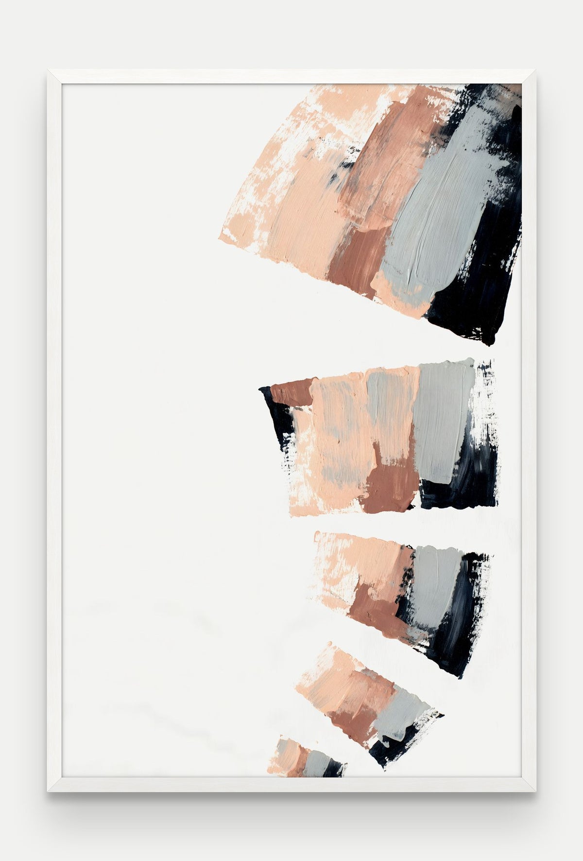 Obraz na płótnie Kaskada w ramie, oprawa: drewno białe, format 80 × 120 cm