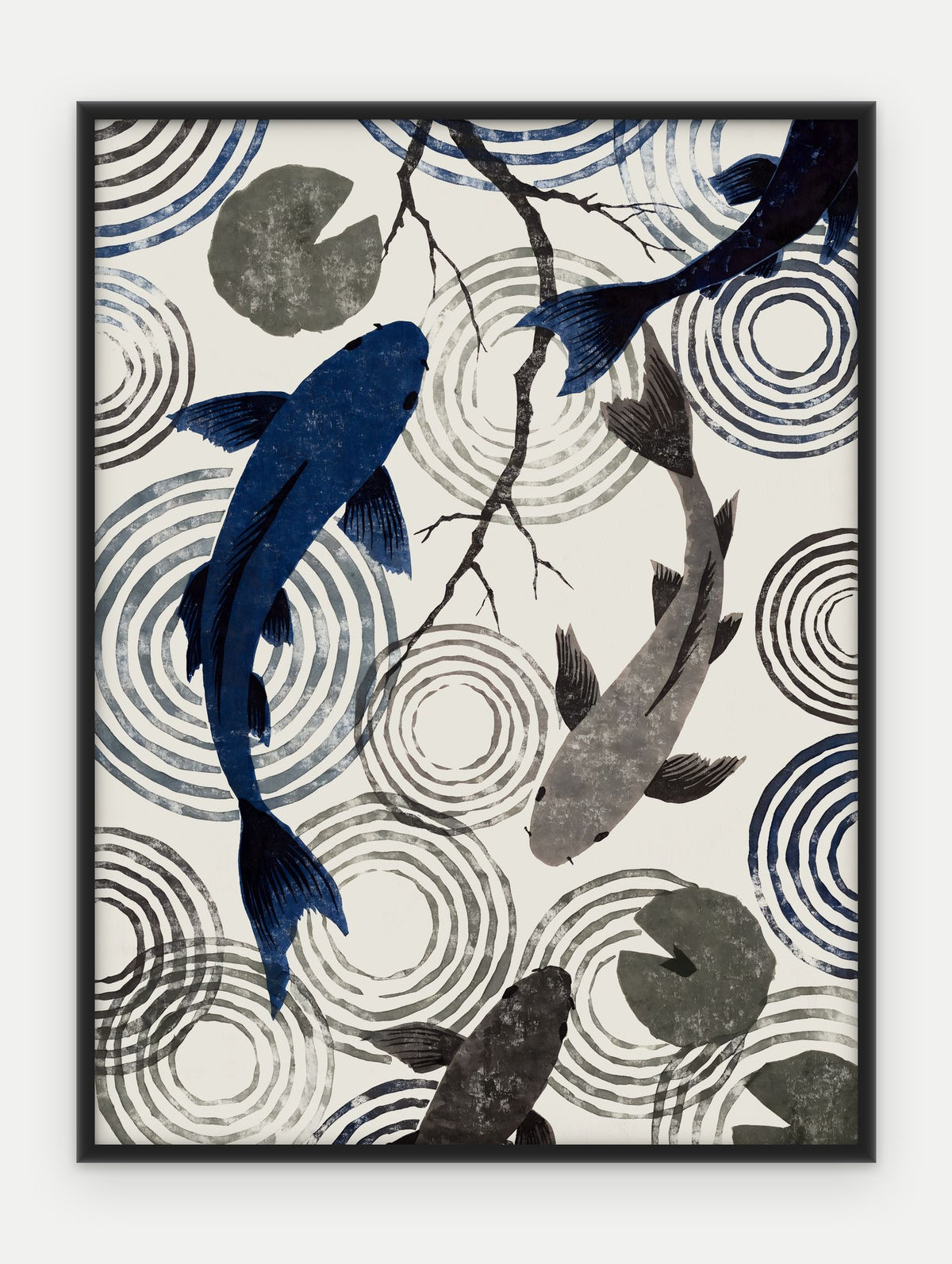 Plakat Koi w ramie, oprawa: aluminium czarne, format 30 × 40 cm