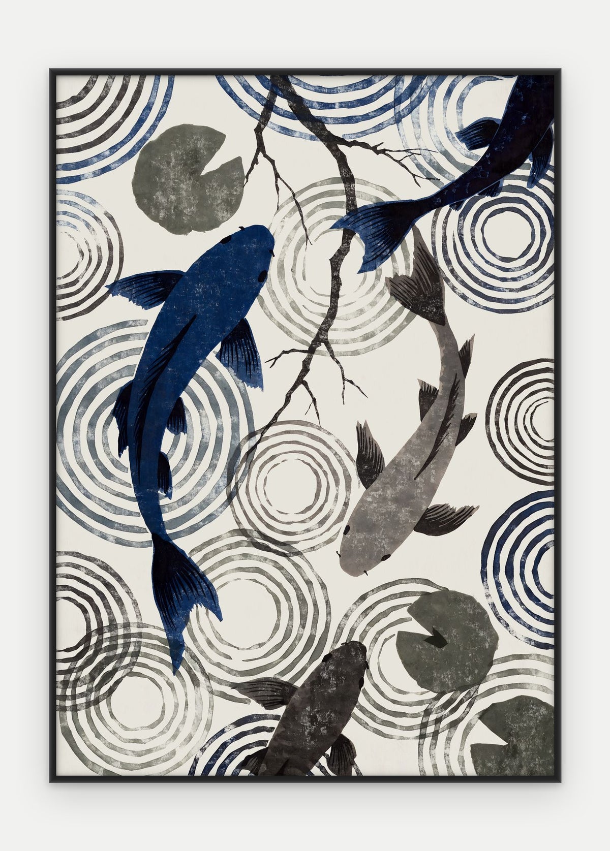 Plakat Koi w ramie, oprawa: aluminium czarne, format 50 × 70 cm