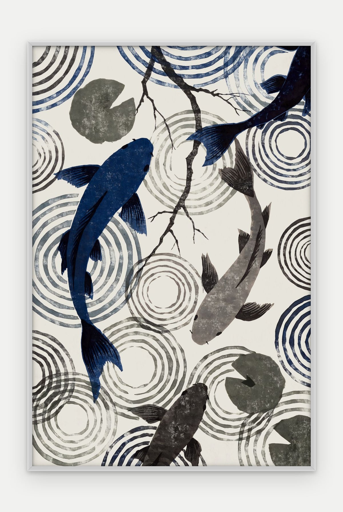 Plakat Koi w ramie, oprawa: aluminium srebrne, format 40 × 60 cm